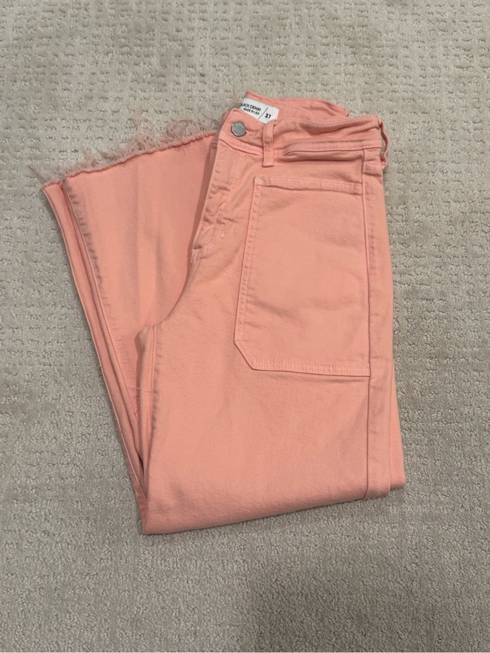 Blank NYC Peach Cropped Wide-Leg Jeans
